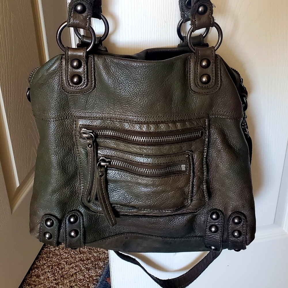 Linea pelle green leather bag